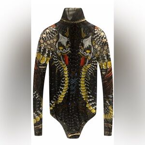DSQUARED2 Dragon Tattoo Sheer Bodysuit.